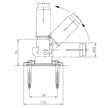 Anclaje articulado escalera piscina con pletina de fluidra - Imagen 2