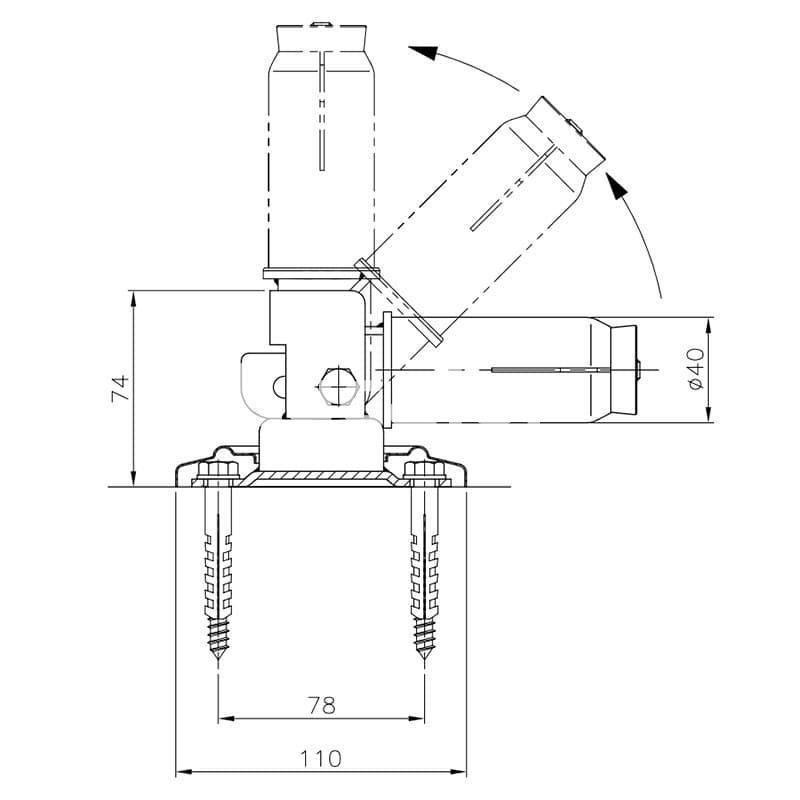 Anclaje articulado escalera piscinas enterradas - Imagen 2