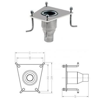 Anclaje opcional fabricado en AISI 316, para la instalación de la Cascada Mini Bali - Imagen 1