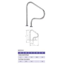 Barandilla salida piscina 4 curvas acero inoxidable de Qp - Imagen 2