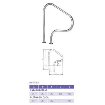Barandilla salida piscina 4 curvas acero inoxidable de Qp - Imagen 2