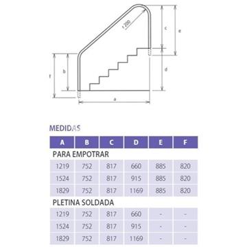 Barandilla salida piscina dos curvas de Qp - Imagen 2