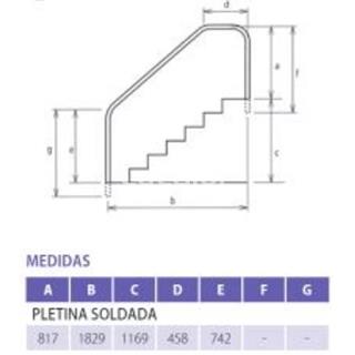 Barandilla tres curvas acero inoxidable AISI 316 especialmente diseñada para piscinas salinas de Qp - Imagen 2