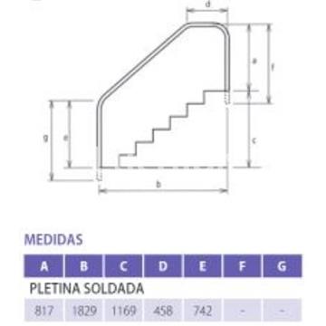 Barandilla tres curvas acero inoxidable AISI 316 especialmente diseñada para piscinas salinas de Qp - Imagen 2