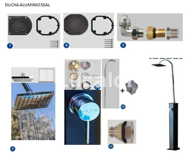 Base de aluminio + tornillos + junta ducha SSAL18 - Imagen 2