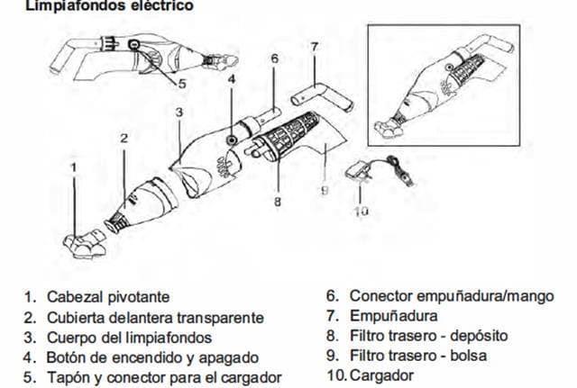 Bateria recargable para limpiafondos electric Vac VCB10 de gre - Imagen 2