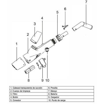 Bateria + soporte limpiafondos eléctrico VCB15 CSPA - Imagen 2