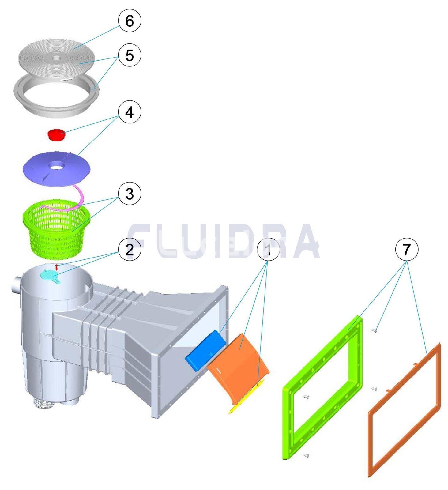 Bisagra compuerta skimmer hormigón AstralPool - Imagen 3