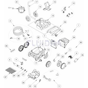 Cable completo 18 m gris Zodiac Vortex  de gre recambio original . - Imagen 2