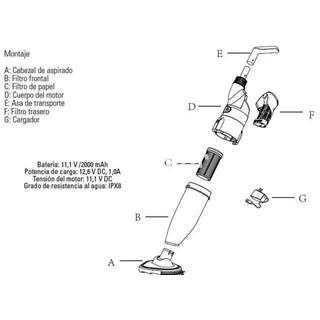 Cartucho limpiafondos eléctrico VCB50P  de gre - Imagen 2