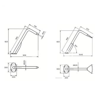 Cañones Fidji de acero inoxidable mate AISI-316 de Qp - Imagen 2