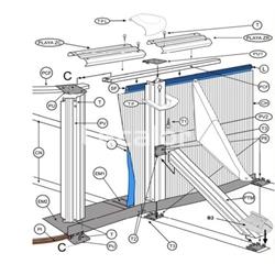 Cincha base para piscinas ovaladas de gre H 120 cm pilares laterales - Imagen 2