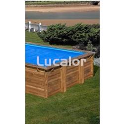 Cobertores verano piscinas madera ovaladas de gre - Imagen 2