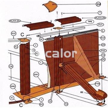 Conjunto chapas inferior piscina altura  gre, ovalada  aspecto madera (extremos  pilares 803W ) 4 ud - Imagen 2
