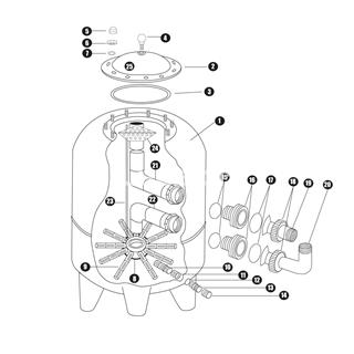 Conjunto codo superior Alaska para filtro RPG 780  coral de Qp, - Imagen 2