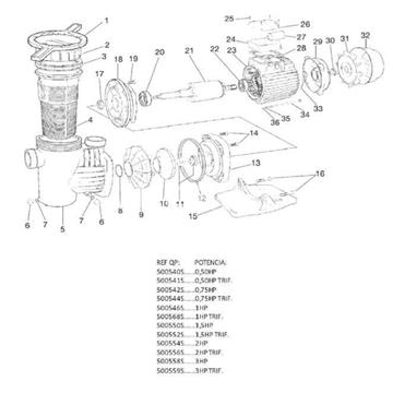 Conjunto racores  de 50mm bomba starpum de HAYWARD - Imagen 2