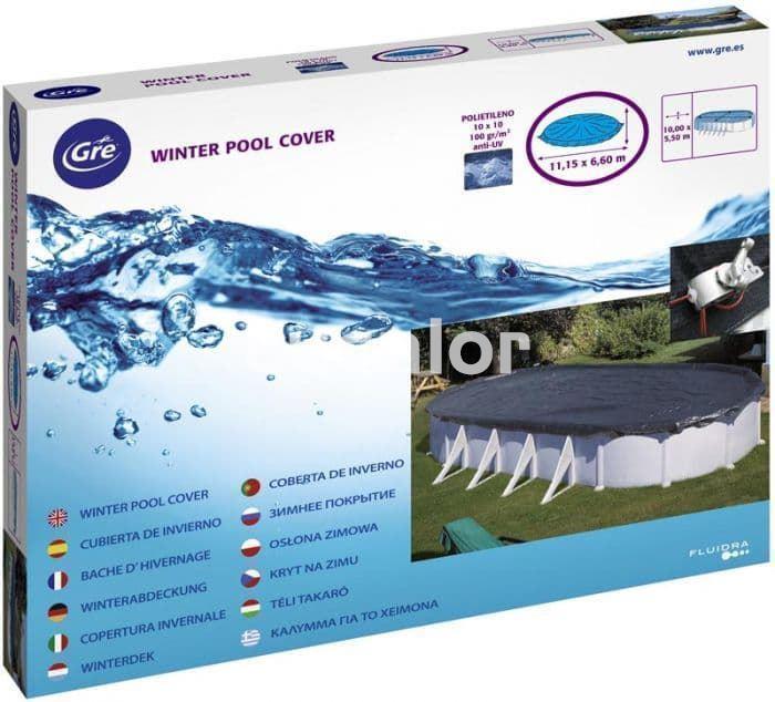 Cubierta invierno reforzados 180 g/m2 piscinas gre de acero forma ovalada - Imagen 2