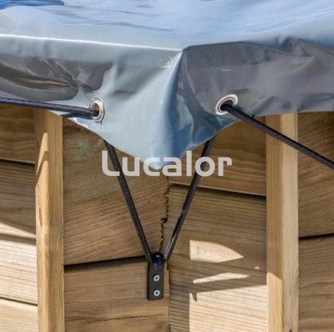 Cubiertas gre invierno piscinas madera de forma cuadrada 580 g/m2, - Imagen 2