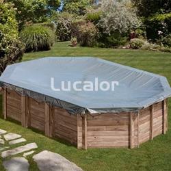 Cubiertas invierno para piscinas gre de madera ovaladas - Imagen 1