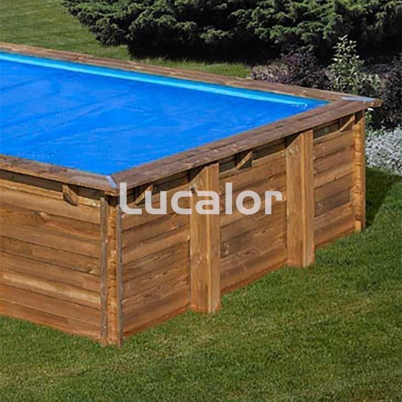 Cubiertas isotérmicas de forma cuadrada para piscinas gre de madera - Imagen 1