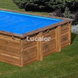 Cubiertas isotérmicas de forma cuadrada para piscinas gre de madera - Imagen 1
