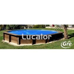 Cubiertas isotermicas piscinas madera forma ovalada de gre - Imagen 2