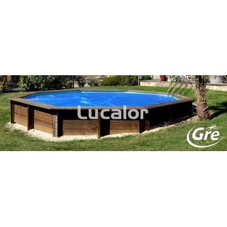 Cubiertas isotermicas piscinas madera forma ovalada de gre - Imagen 2