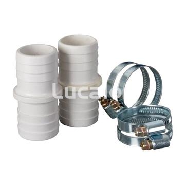 Dos  conectores + 4 abrazaderas  para unir mangueras  de  32 o 38 mm ,diametro - Imagen 1