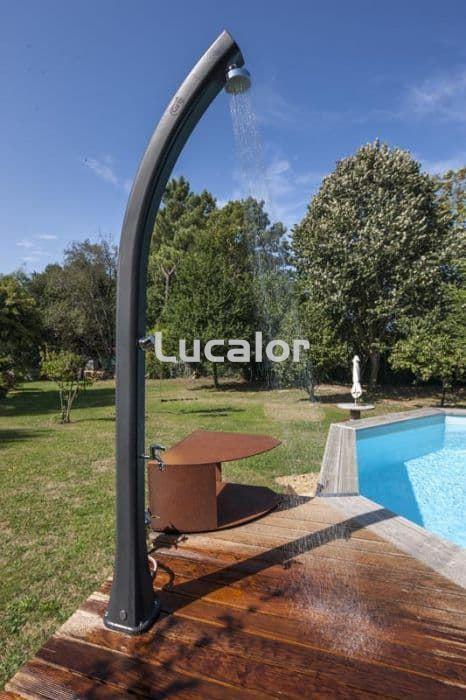 DUCHA SOLAR PARA PISCINAS GRE EN DOS PIEZAS EN ALUMINIO SIN LAVAPIES