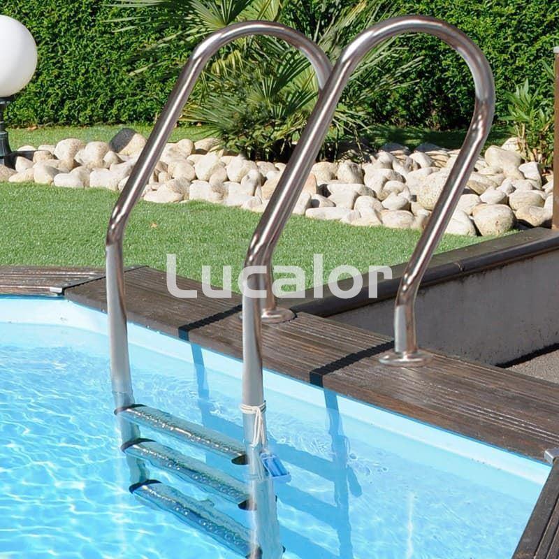 escalera inox para piscinas de madera y composite - Imagen 1