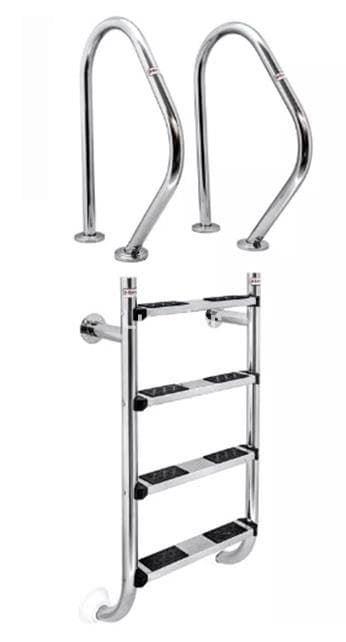 Escalera piscina 2 componentes o partida en acero inoxidable AISI-316 de Qp - Imagen 1