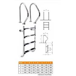 Escalera piscina 2 componentes o partida en acero inoxidable AISI-316 de Qp - Imagen 2