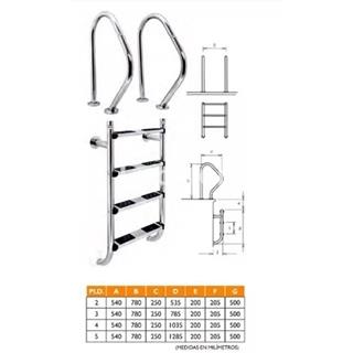 Escalera piscina 2 componentes o partida en acero inoxidable AISI-316 de Qp - Imagen 2