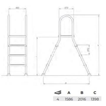 Escalera puente para piscinas elevadas desde 90 a 132 cm - Imagen 2