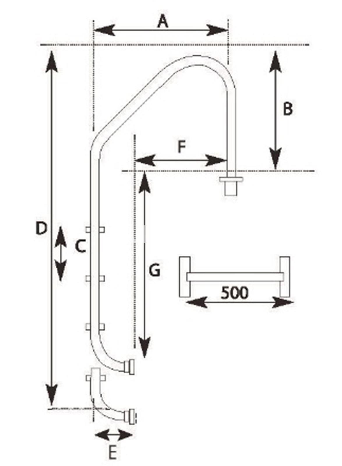Escalera standar de acero inox AISI-316 - Imagen 3
