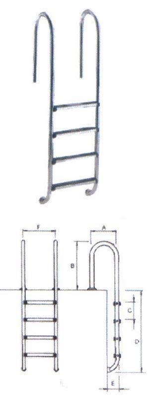 Escalera standard muro de gre acero inox AIS-304 - Imagen 1