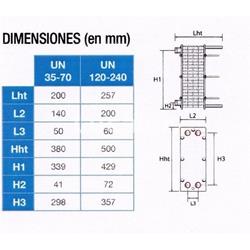 Intercabiador zodiac de placas de titanio basico 13 -35 KW - Imagen 2