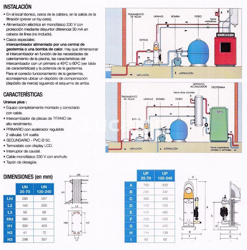 Intercabiador zodiac de placas de titanio basico 13 -35 KW - Imagen 3