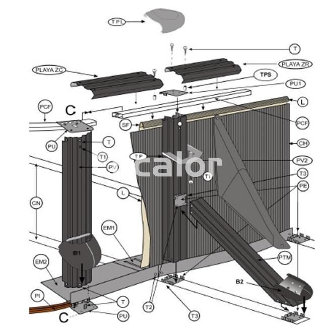 Kit dos postes aspecto piedra cuadrado y oblicuo piscinas GRE ovaladas - Imagen 1