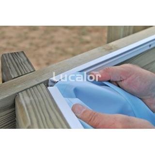 Liner azul para piscina de madera ovalada (Modelo Canelle 2) altura 117 cm - Imagen 1
