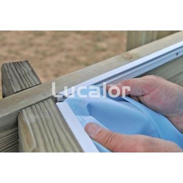 Liner Azul piscina Gre -  madera rectangular - modelo Evora  - altura 133 cm - Imagen 1