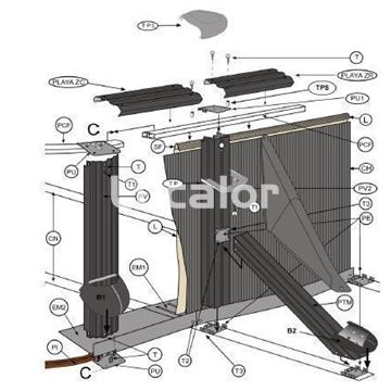 Pilar gris vertical cuadrado para piscinas ovaladas altura 120 y 132 cm - Imagen 1