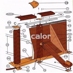 Pilar oblicuo aspecto madera  piscinas Gre  ovaladas - Imagen 1
