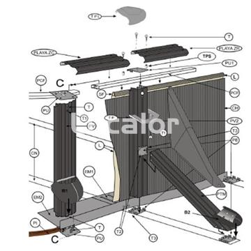 Pilar vertical cuadrado decoración grafito  piscinas ovalada Capri Granada y Kea  de  gre - Imagen 2