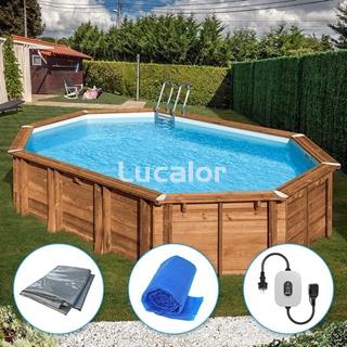 Piscina de madera Gre forma ovalada modolo Avocado (656 x 456 x 131 ) - Imagen 1