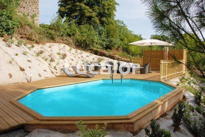 Piscina de madera gre forma ovalada modolo Avocado (656 x 456 x H 131 ) - Imagen 3