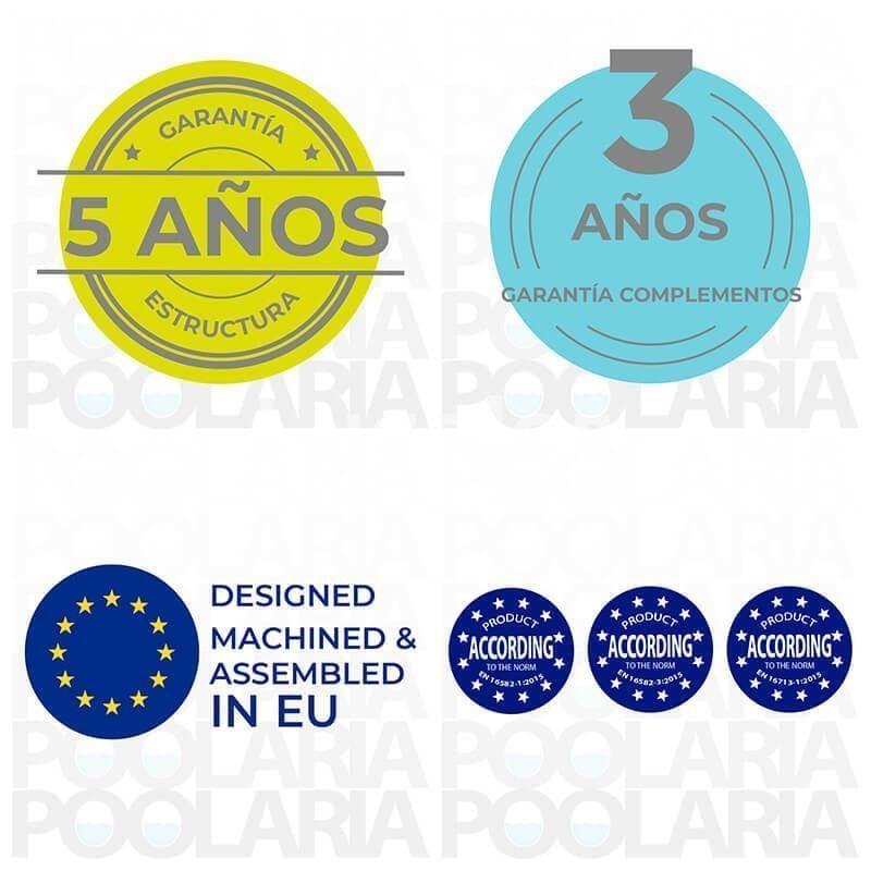 Piscina Gre Anthracite ovalada con postes altura 132 cm - Imagen 6