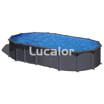 Piscina Gre Anthracite ovalada sin postes altura 132 cm - Imagen 1