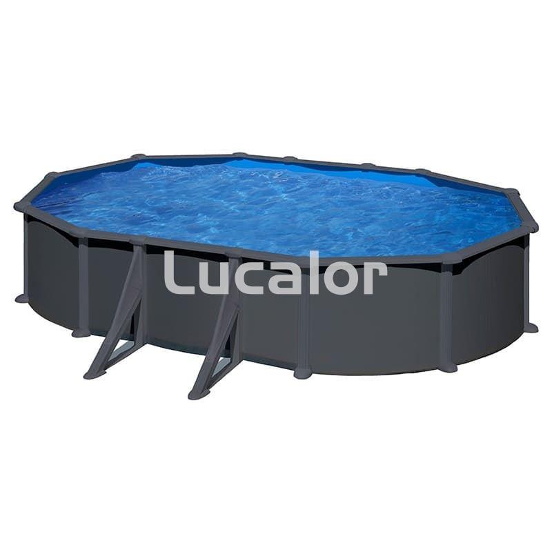 Piscina Gre ovaladas con postes laterales color gris Anthracite altura 120 cm - Imagen 1