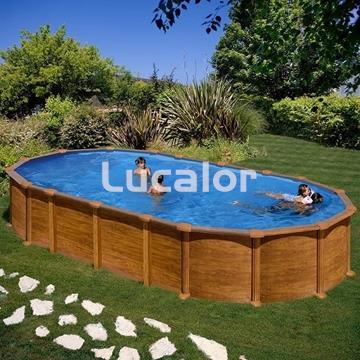 Piscina gre serie amazonia ovaladas omegas aspecto madera H 132 - Imagen 2